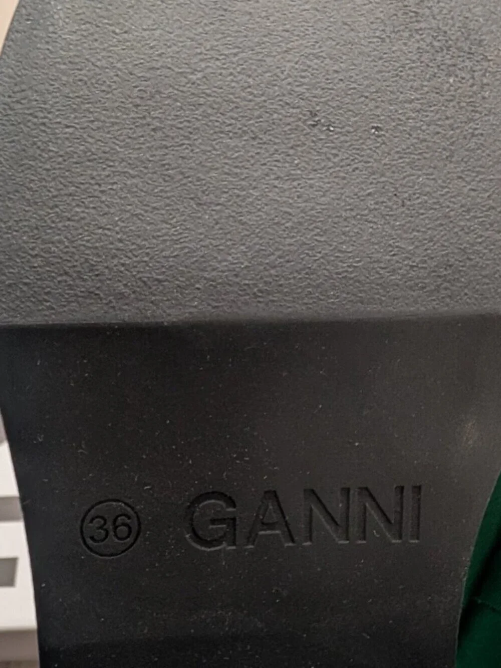 GANNI | Retro Satin Platform Wedge Mule In Kelly Green EU 36